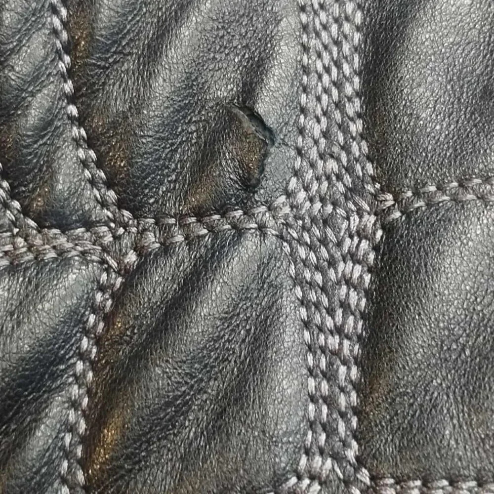 Al Wissam Men’s Embossed Genuine Leather Bomber Jacket Big & Tall, Tribal Design - Picture 14 of 15